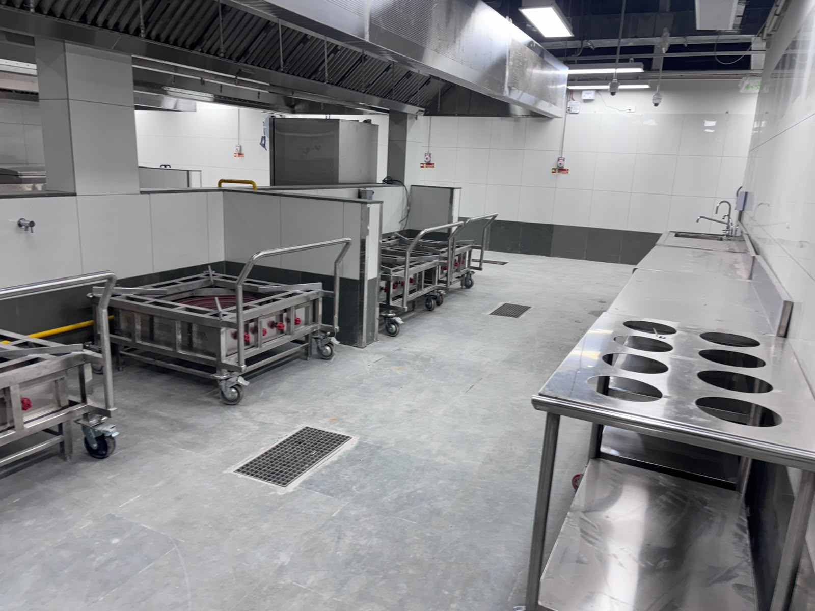 Commercial kitchen installation - wash station and prep counter